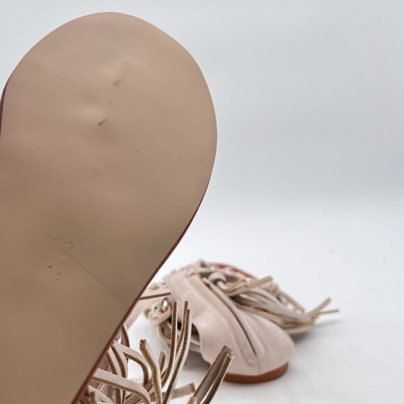 Women's Fringe Flat Thong Sandals T-strap Suede Comfy Back Zip Summer Roman Tass - Picture 5 of 6